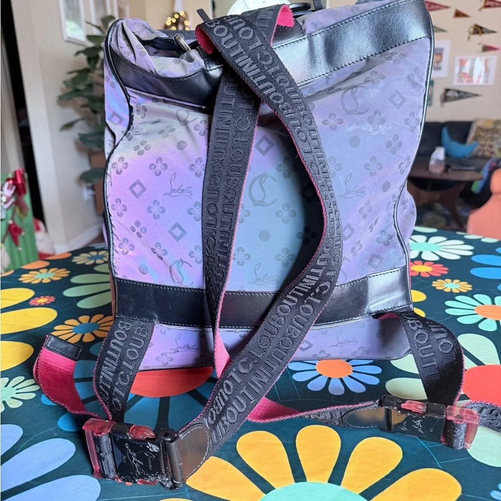 Christian Louboutin backpack Iridescent Monogram Purple Logo Travel bag - Picture 2 of 14